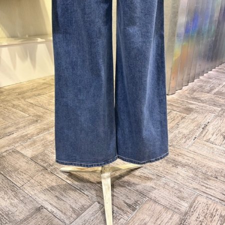 속밴딩 와이드 데님 팬츠