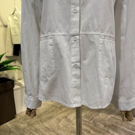 백 셔링 라인 포켓 블라우스