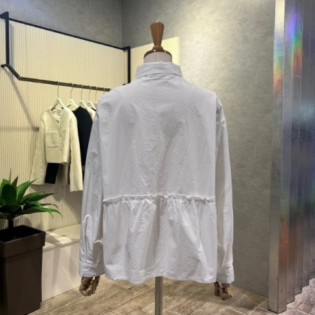 백 셔링 라인 포켓 블라우스