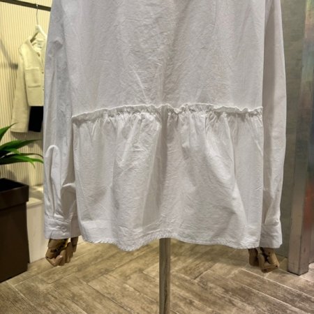 백 셔링 라인 포켓 블라우스