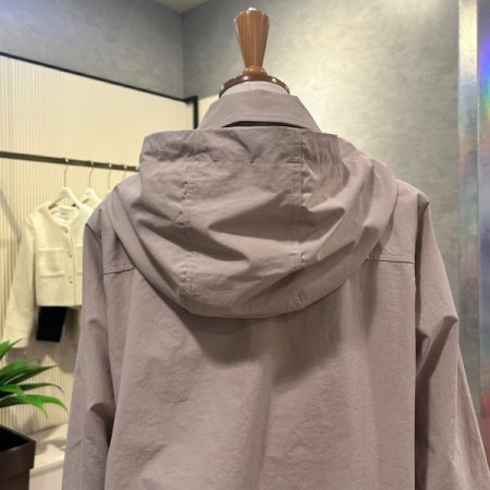 이중직 카라 단추 후드 숏 점퍼