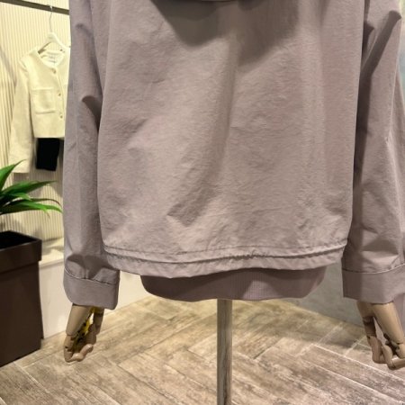 이중직 카라 단추 후드 숏 점퍼