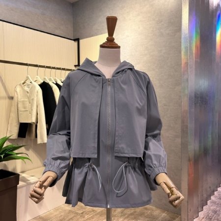 후드 스트링 이중직 점퍼