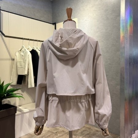 후드 스트링 이중직 점퍼