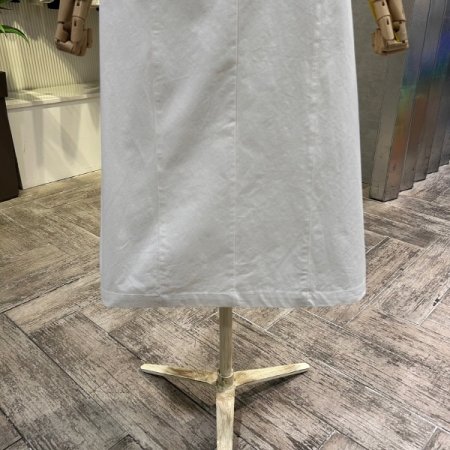 다트 라인 면 롱 스커트