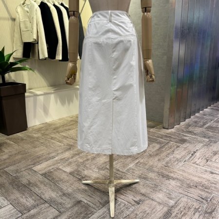 다트 라인 면 롱 스커트