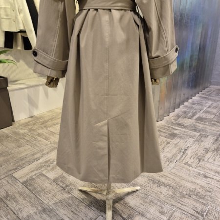 벨티드 박시 면 트렌치 코트