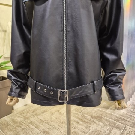 리얼 양가죽 벨트 라이더 재킷