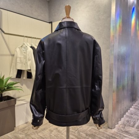 리얼 양가죽 벨트 라이더 재킷