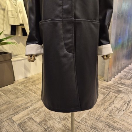 레이크 레더 롱 카라 재킷