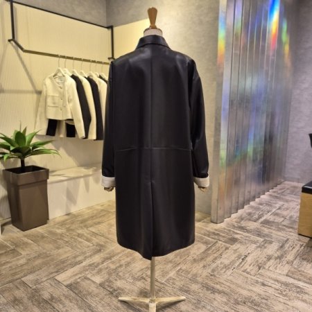 레이크 레더 롱 카라 재킷