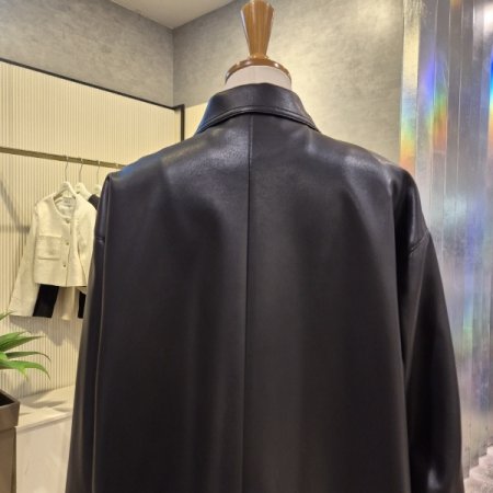 레이크 레더 롱 카라 재킷