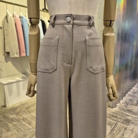 포켓 와이드 정장 팬츠