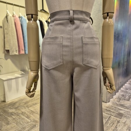 포켓 와이드 정장 팬츠