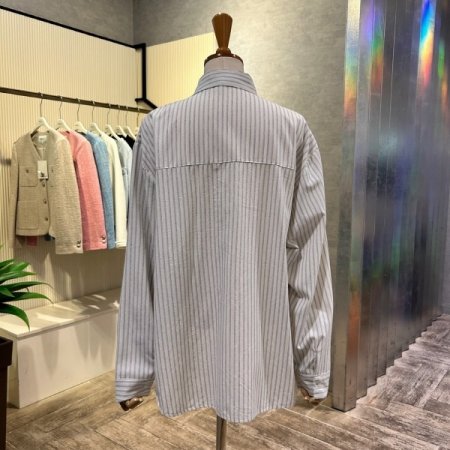 언발 나그랑 스트라이프 박시 셔츠