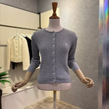 크롭 꽈베기 라인 가디건