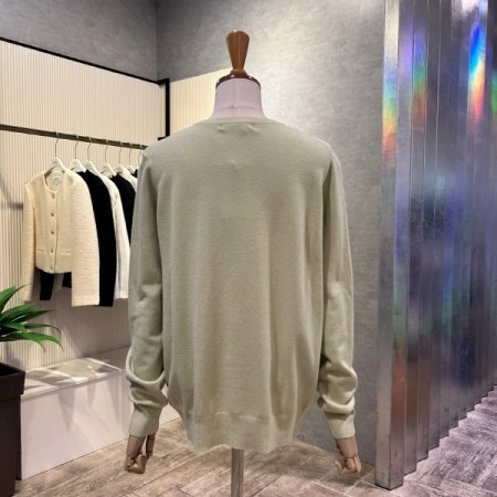 컬러 베이직 브이넥 니트