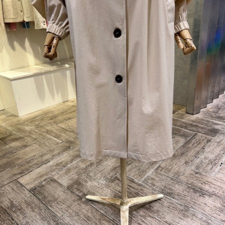 스트링 하이넥 단추 롱 점퍼