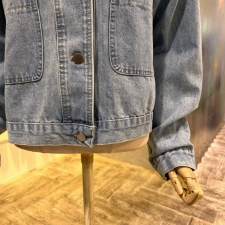 크롭 카라 포켓 데님 자켓