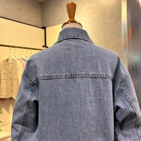 크롭 카라 포켓 데님 자켓