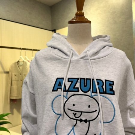 크롭 자수 레터링 후드 티셔츠