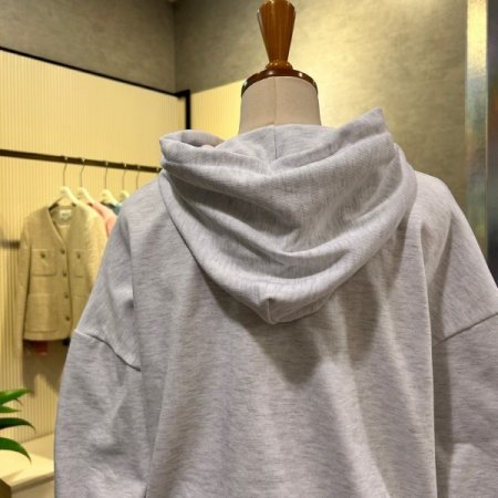 크롭 자수 레터링 후드 티셔츠