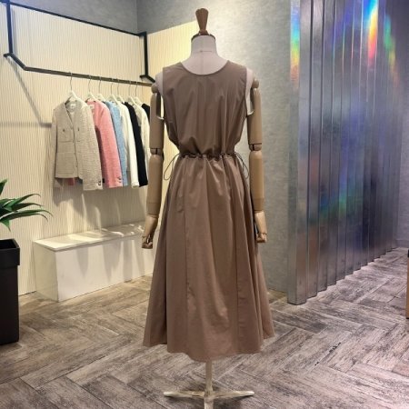 민소매 스트링 플레어 원피스