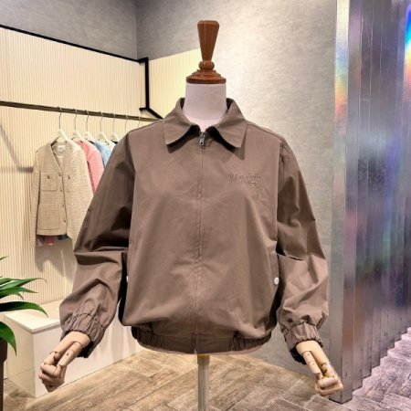 자수 레터링 지퍼 점퍼