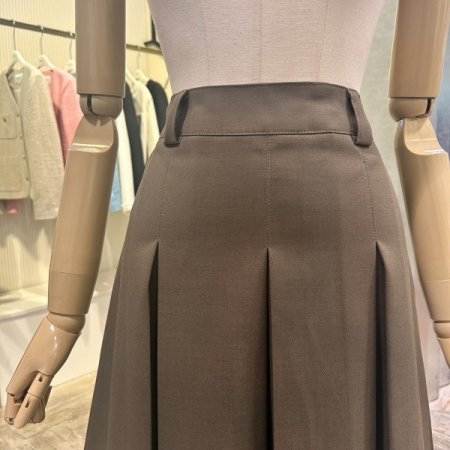 플리츠 미디 스커트