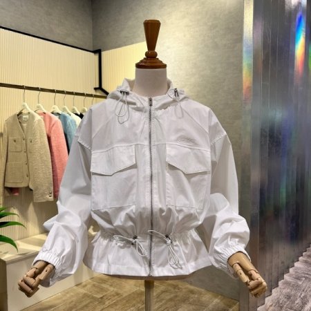 후드 스트링 지퍼 점퍼