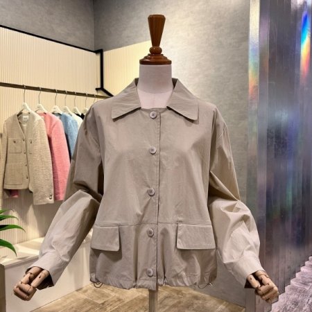 스트링 카라 단추 자켓