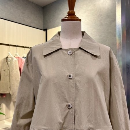 스트링 카라 단추 자켓