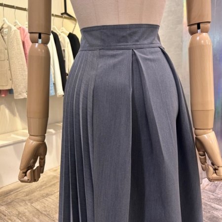 플리츠 랩 롱 스커트