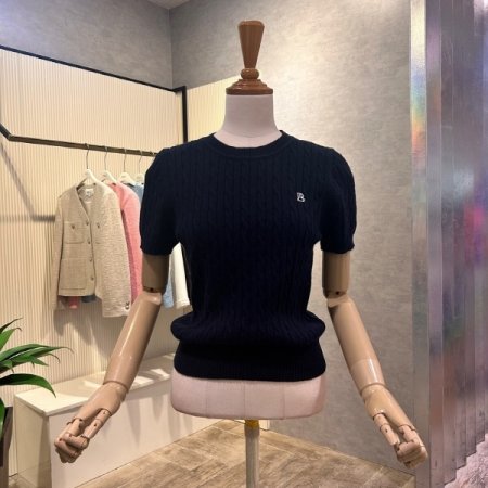 꽈배기 크롭 반팔 니트