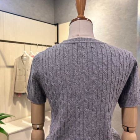 꽈배기 크롭 반팔 니트