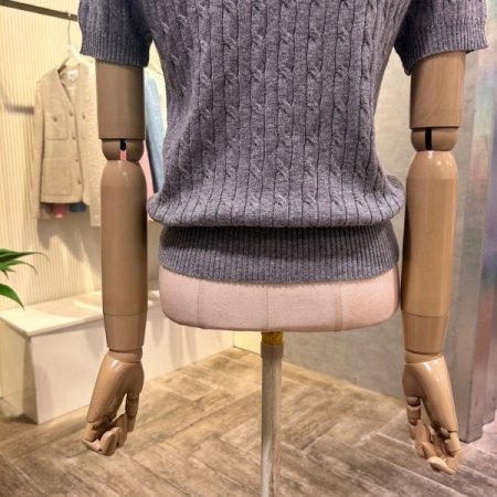 꽈배기 크롭 반팔 니트