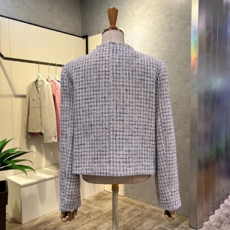 컬러 라운드 부클 라인 트위드 재킷