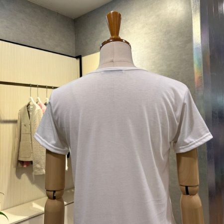 U넥 프릴 반팔 티셔츠