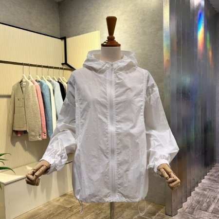 스트링 후드 지퍼 점퍼