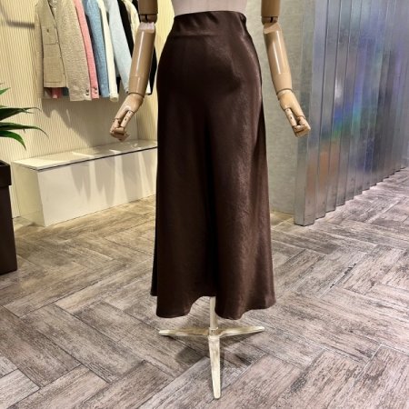 A라인 새틴 롱 스커트