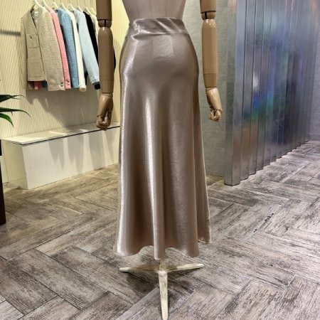 A라인 새틴 롱 스커트