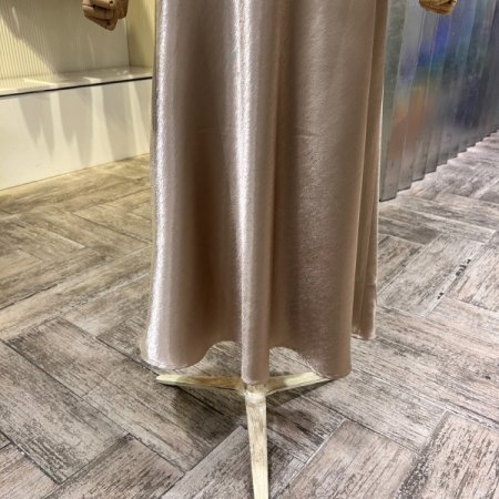 A라인 새틴 롱 스커트