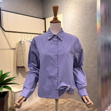 크롭 자수 마크 셔츠