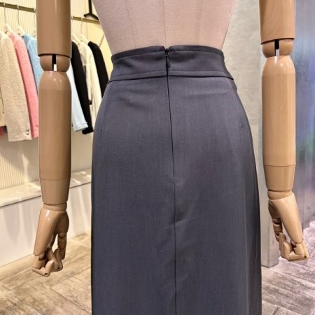 플리츠 벨트 랩 롱 스커트