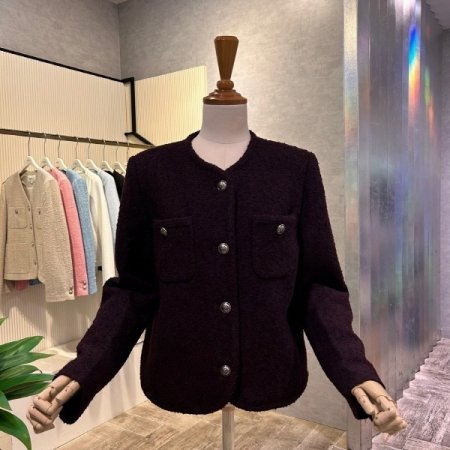 부클 트위드 자켓