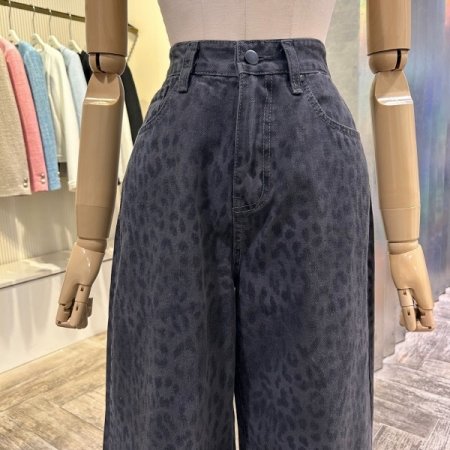 레오파드 와이드 팬츠