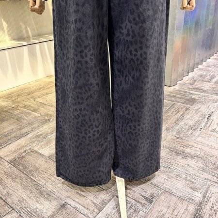 레오파드 와이드 팬츠