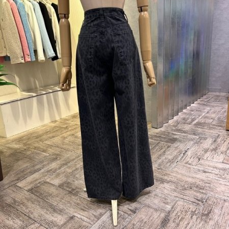 레오파드 와이드 팬츠