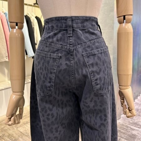 레오파드 와이드 팬츠