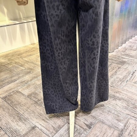 레오파드 와이드 팬츠